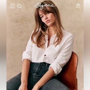 Sezane Tomboy shirt XS size 34 in white